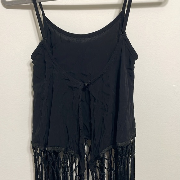 Angl Black Fringe Top - Picture 3 of 4